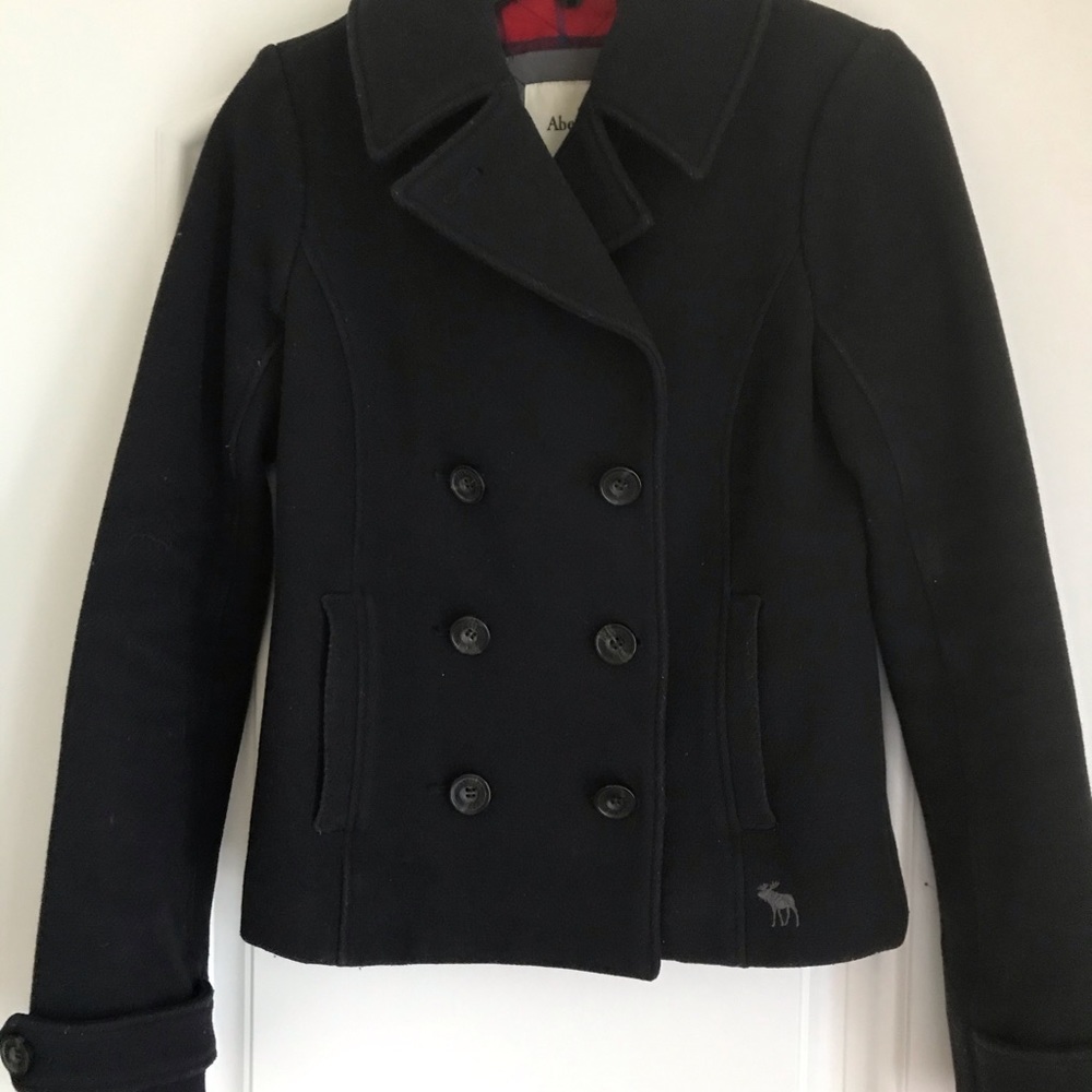 Abercrombie Navy heavyweight waist length Peacoat